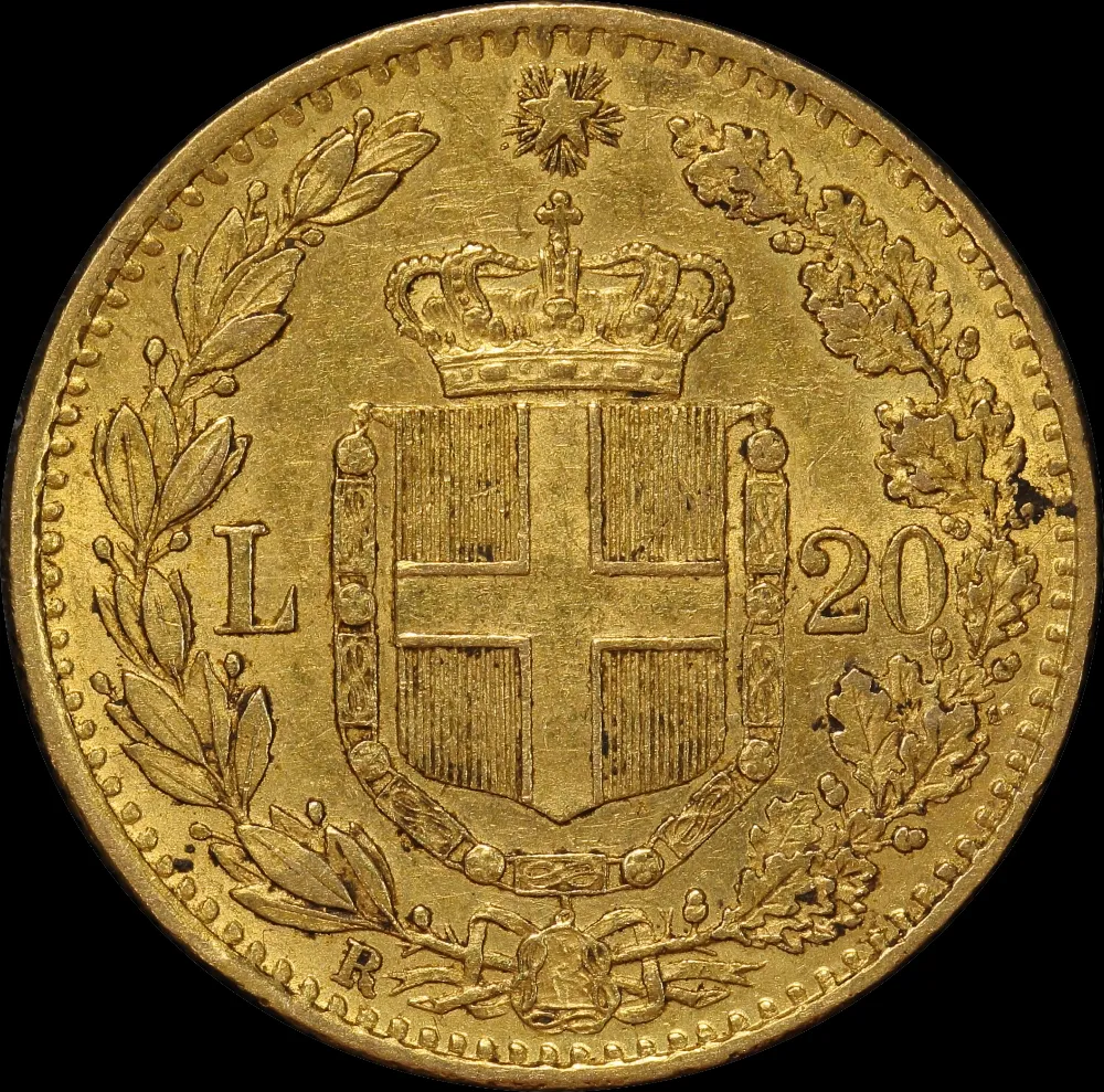 Italy 1882 Gold 20 Lire KM# 21 Extremely Fine product image