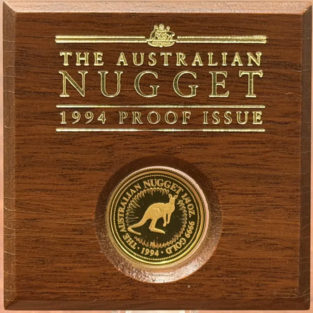 1994 Gold Quarter Ounce Proof Coin Kangaroo Nugget