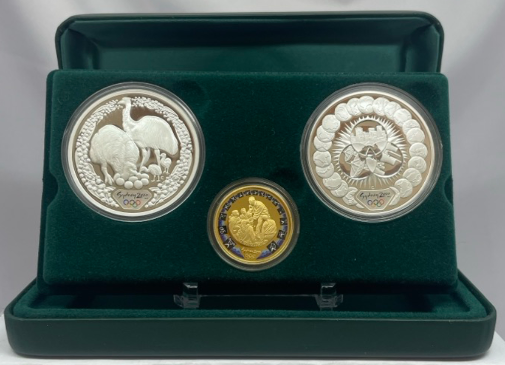 Sydney 2000 Olympic Gold and Silver 3 Proof Coin Set #4 Preparation I