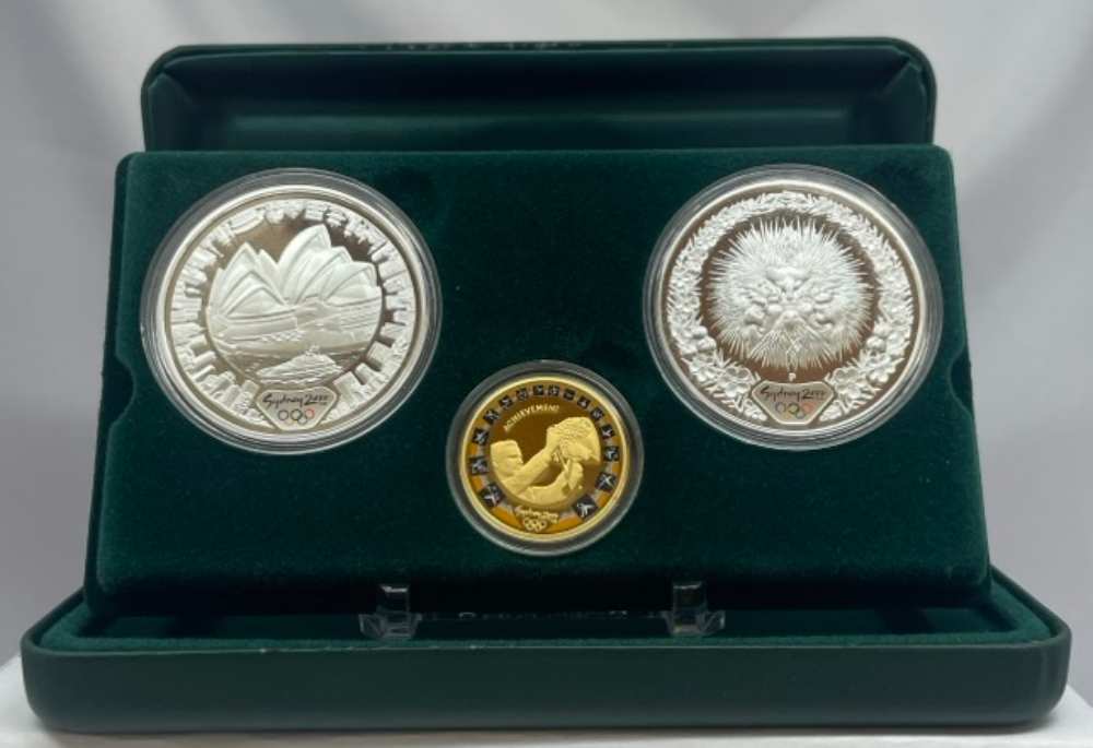 Sydney 2000 Olympic Gold and Silver 3 Proof Coin Set #7 Achievement (Athletes)