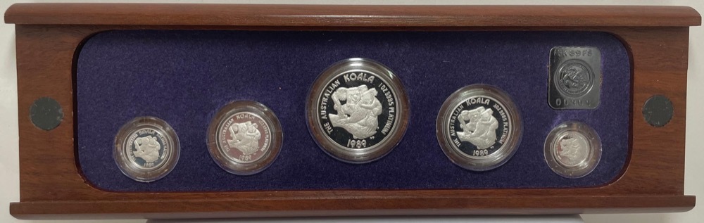 1989 Perth Mint Koala Platinum 5 Coin Proof Set (1oz to 1/20oz)