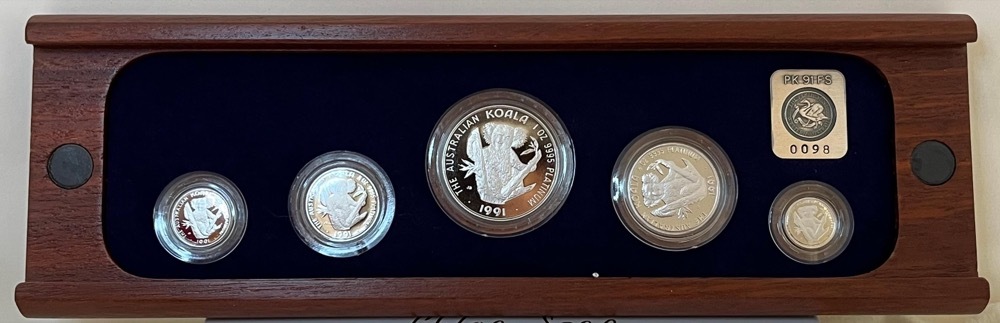 1991 Platinum 5 Coin Proof Set Koala