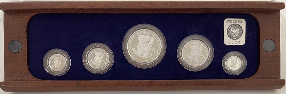 1992 Platinum Five Coin Proof Set (1 1/2 1/4 1/10 And 1/20)
