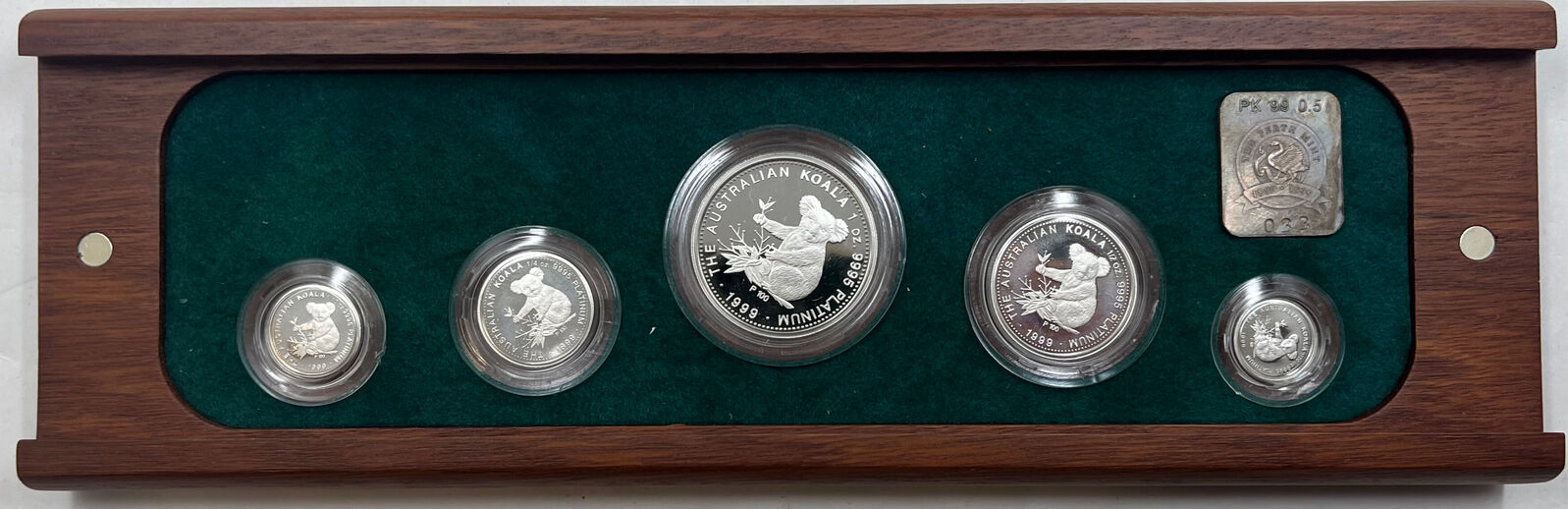 1999 Platinum 5 Coin Set Australian Koala