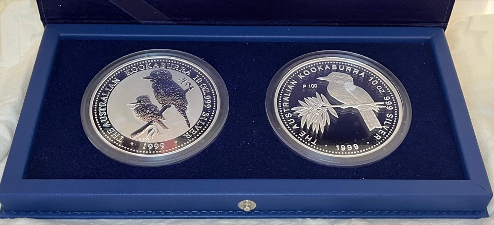 1999 Silver 2 Coin Set 10oz Kookaburra Coins P100 Privy product image