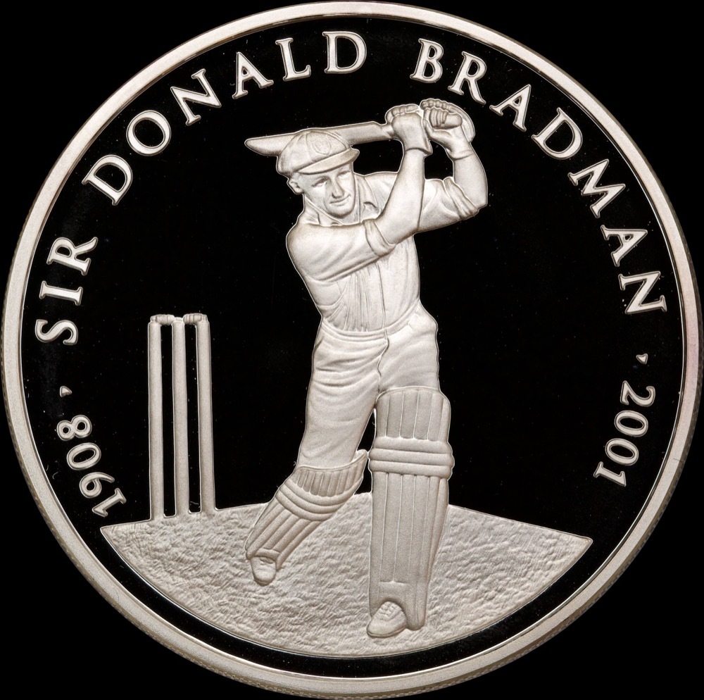 2001 Silver One Ounce Proof Coin Donald Bradman
