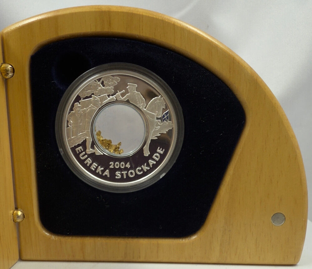 2004 Silver 1oz Proof Coin Eureka Stockade Gold Locket product image