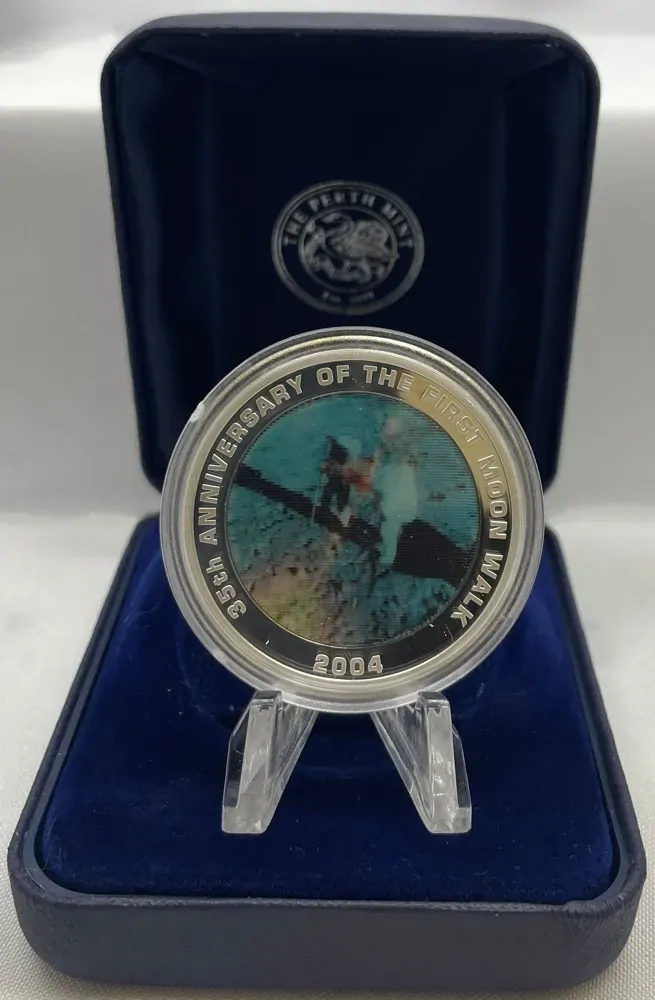 2004 Silver 1 Ounce Proof Coin First Moon Walk product image