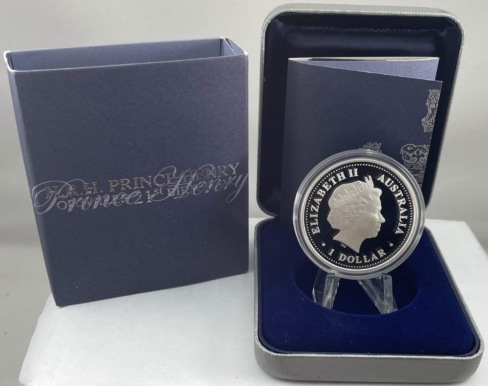 2005 Silver One Ounce Proof Coin HRH Prince Harry 21st Birthday