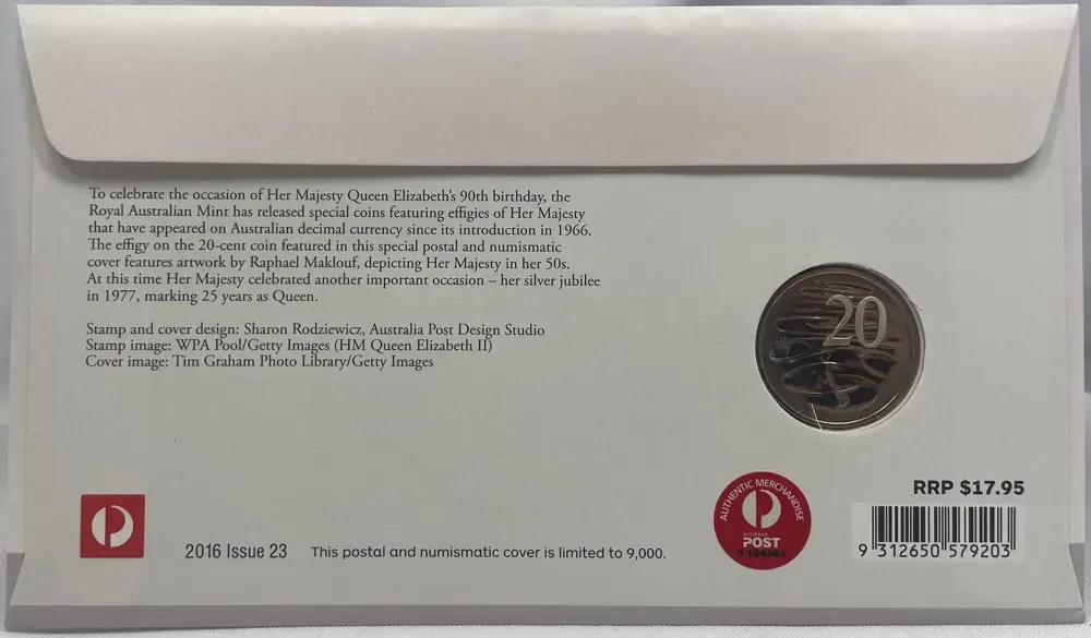2016 20 Cent PNC Queen Elizabeth II 90th Birthday