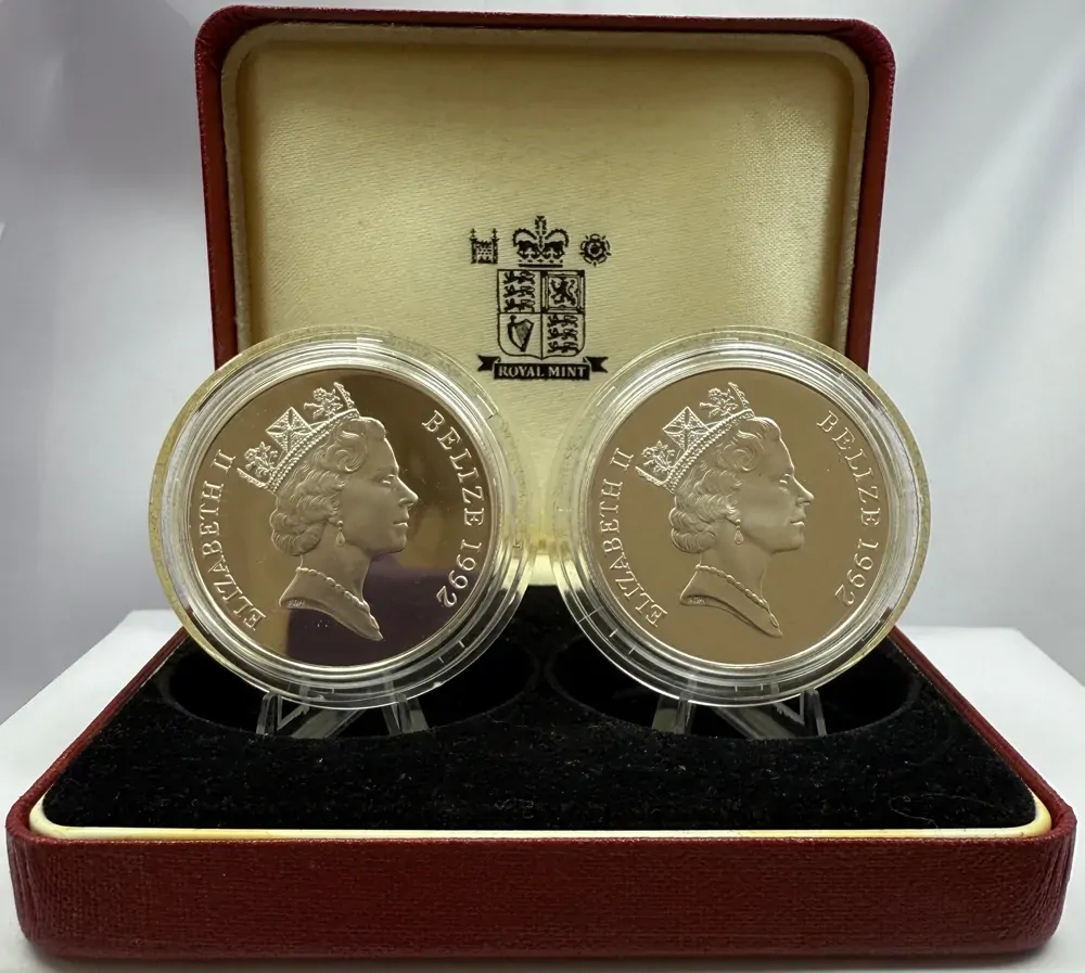 Belize 1992 Silver $5 Proof Pair - 50th Anniversary of El Alamein