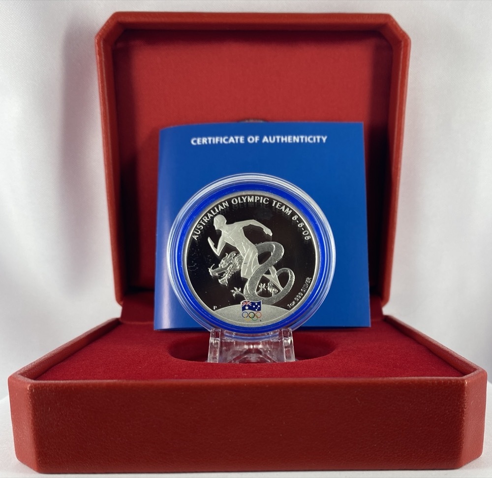2008 Silver One Ounce Proof Coin Beijing Australian Olympic Team product image