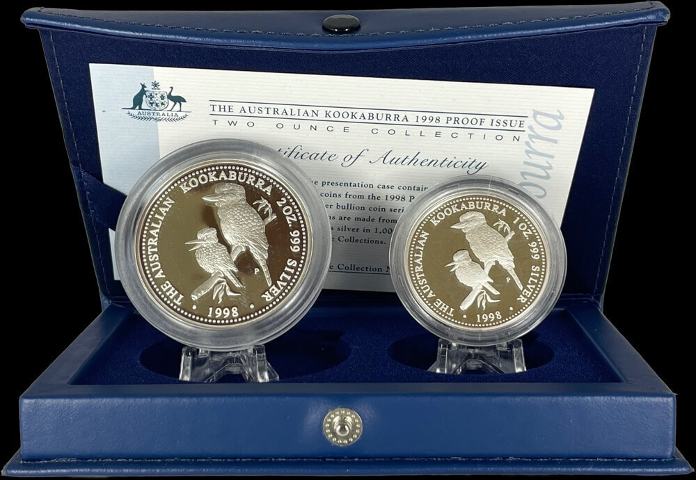 1998 Silver Proof Two Coin Set (2oz 1oz) Kookaburra product image