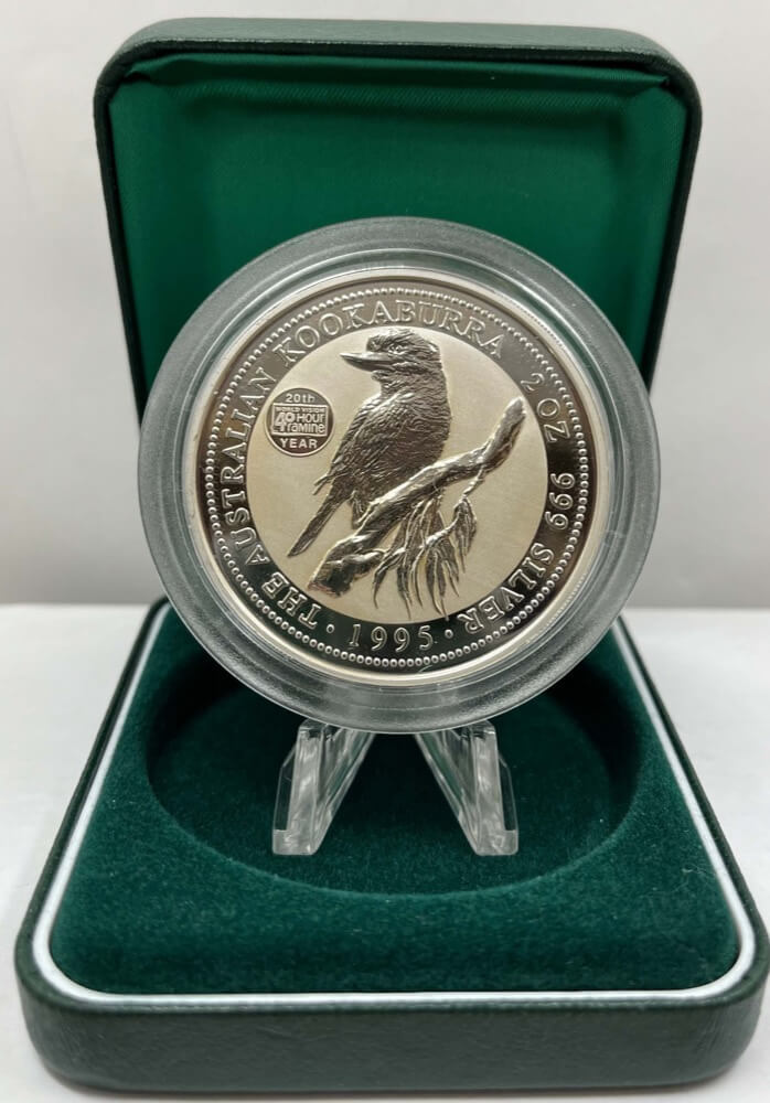 1995 Silver 2 Ounce Coin Kookaburra 40 Hour Famine Appeal Privy product image