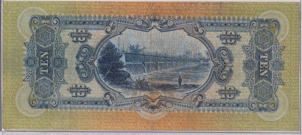 1917 Ten Shilling Collins/Allen R2eF PCGS VF30