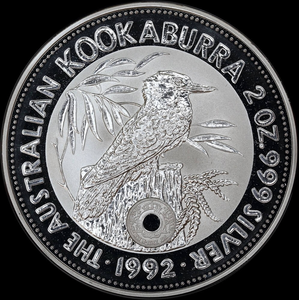 1992 Silver Two Ounce Unc Privy Mark Coin Holey Dollar NAA Show