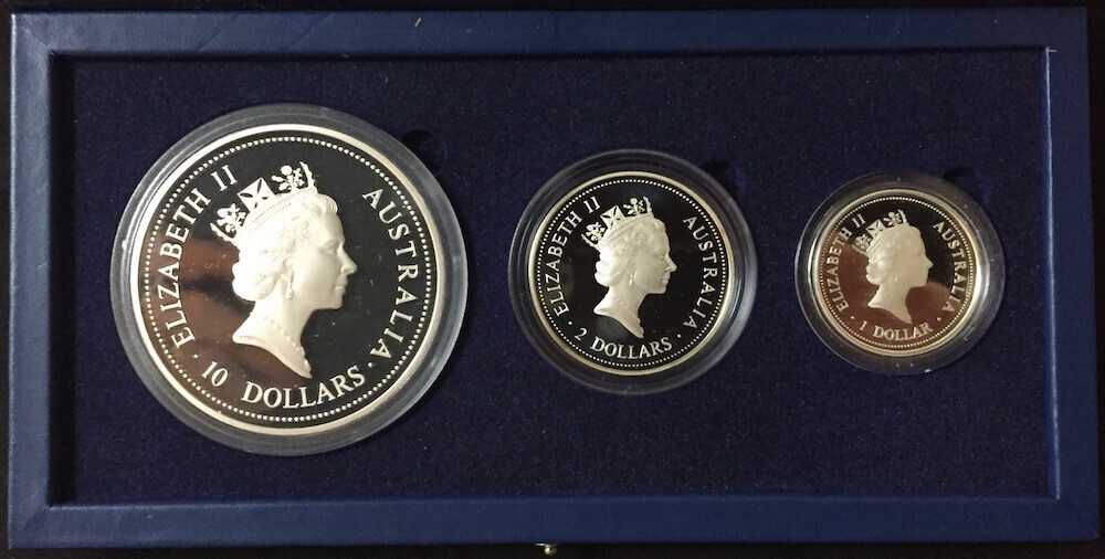 1997 Silver Three Coin Kookaburra Set (10oz 2oz 1oz) product image