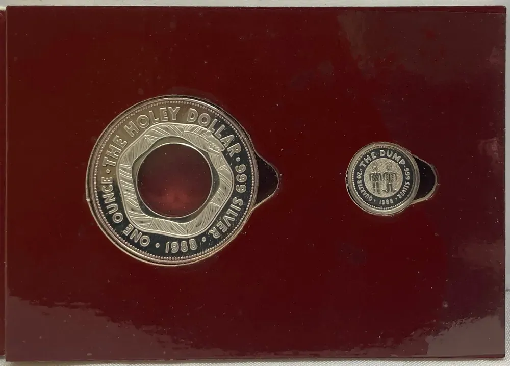 1988 Silver Holey Dollar And Dump Coin Set