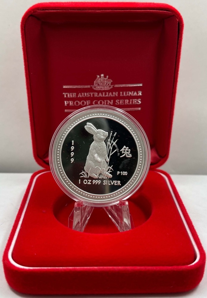 1999 Silver Lunar One Ounce Proof Coin - Rabbit Series I product image