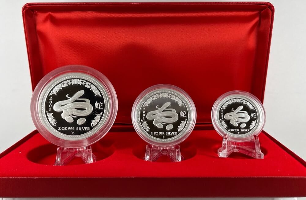 2001 Silver Lunar 3 Coin Proof Set - Snake product image