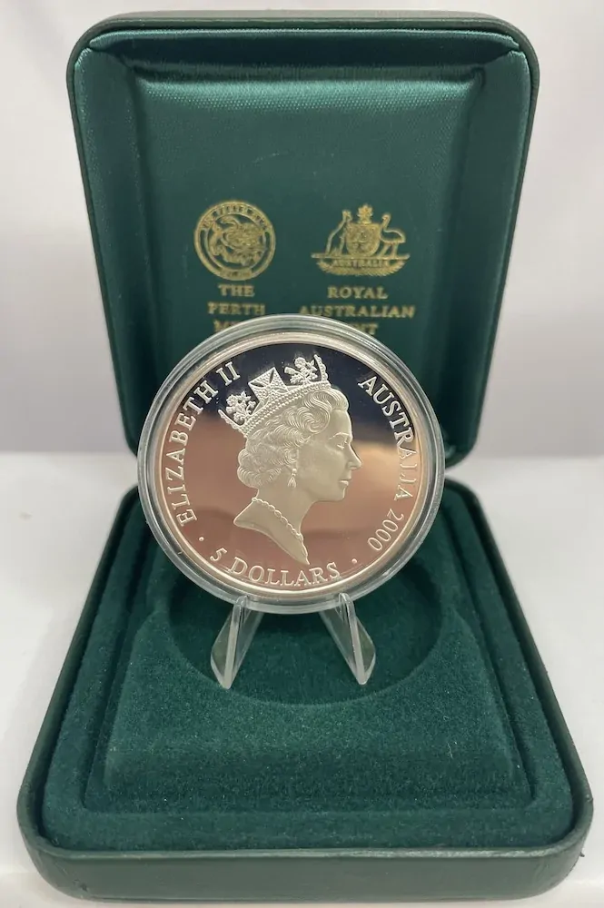 2000 Silver Olympic Proof Coin Kangaroo and Grasstrees product image