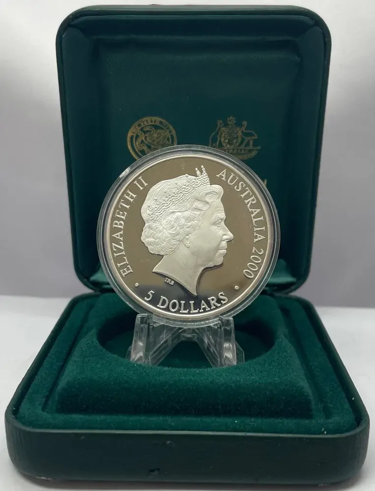 2000 Silver 1 Ounce Olympic Proof Coin Emu and Wattle
