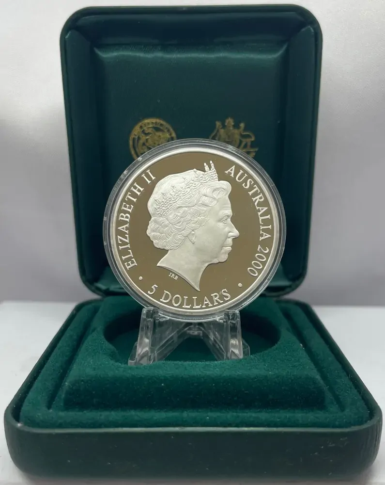 2000 Silver 1 Ounce Olympic Proof Coin Platypus and Water Lily