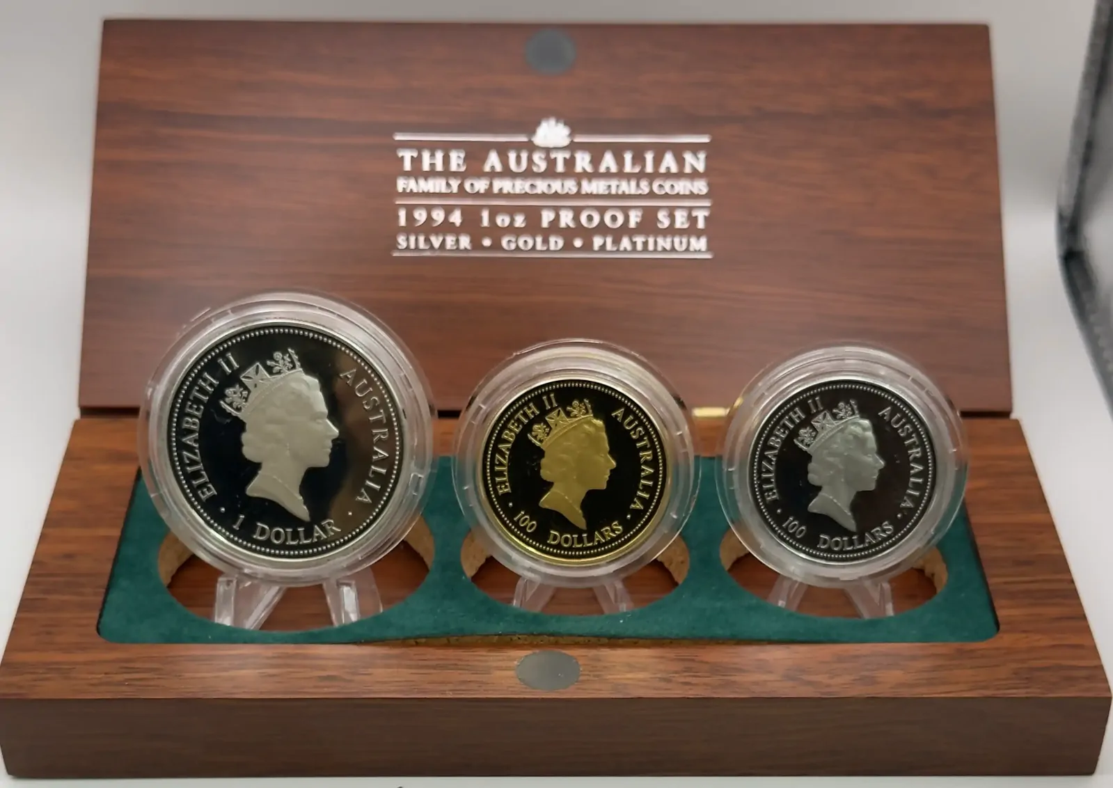 1994 Gold Platinum Silver Family of Precious Metals Proof Coin Set