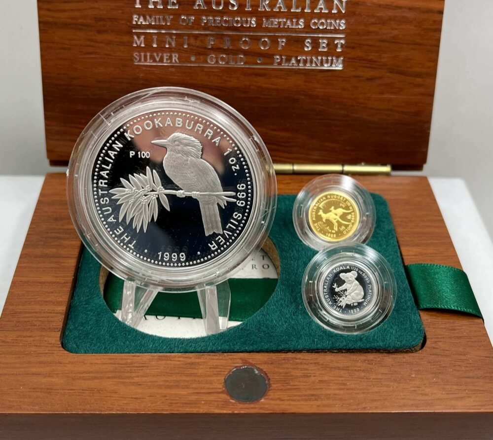1999 Gold Platinum Silver Family of Precious Metals Proof Coin Set