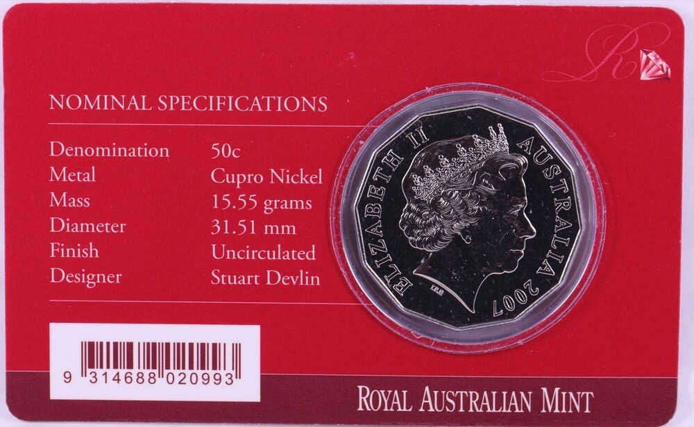 2007 50 Cent Uncirculated Coin Diamond 60th Wedding Anniversary