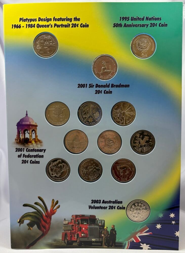 1966 2001 Unofficial 20 Cent 13 Coin Set Centenary of Federation
