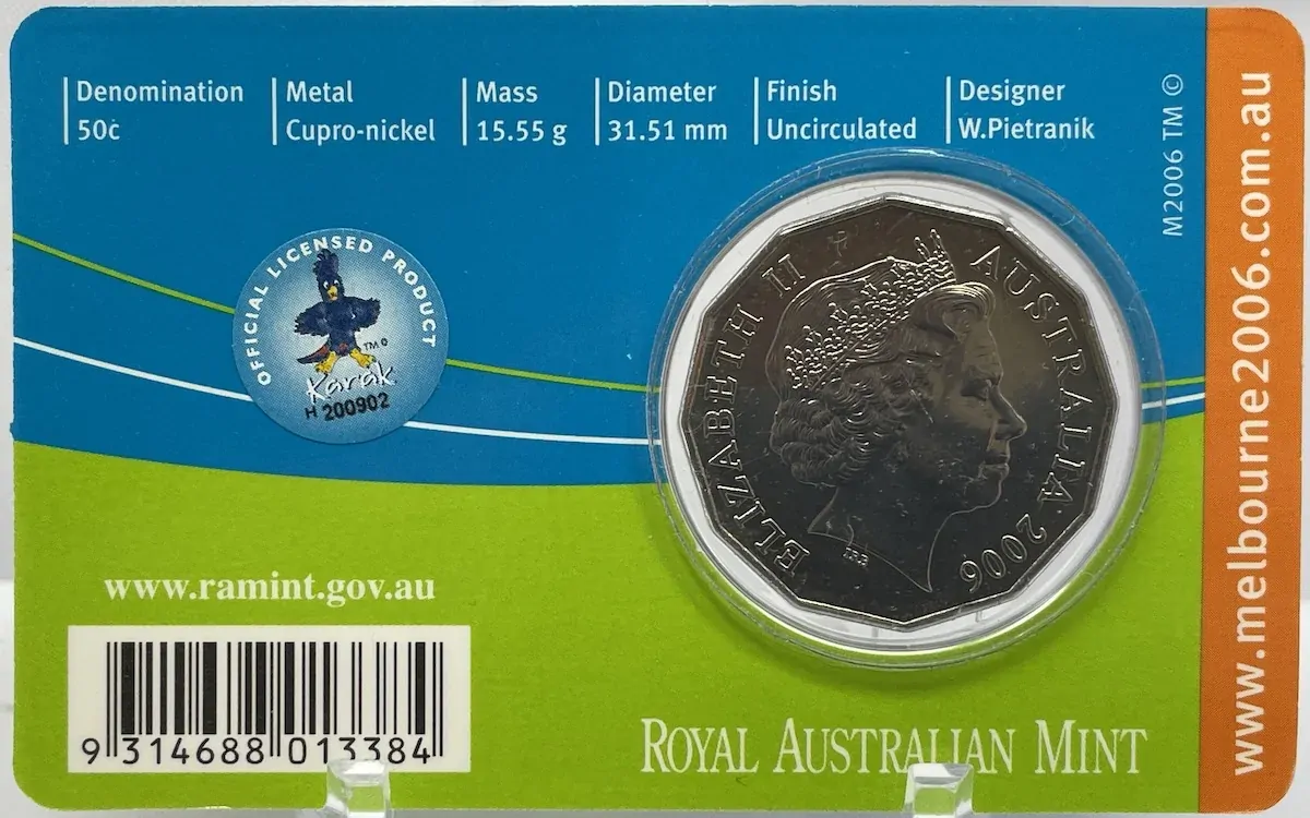 2006 50 Cent Unc Melbourne Commonwealth Games - Squash