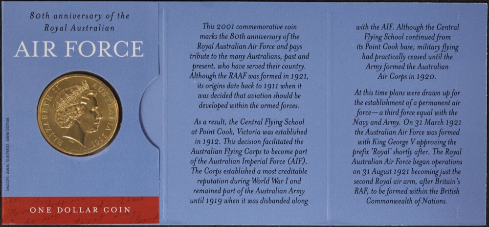 2001 1 Dollar Uncirculated Coin Royal Australian Air Force (RAAF) product image