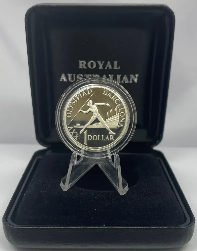 1992 Silver 1 Dollar Proof Coin Barcelona