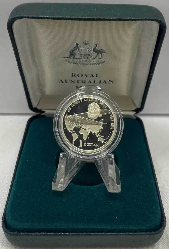 1997 1 Dollar Silver Proof Coin Kingsford Smith