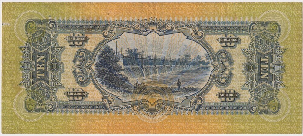 1918 Ten Shilling Cerutty/Collins R3b about VF