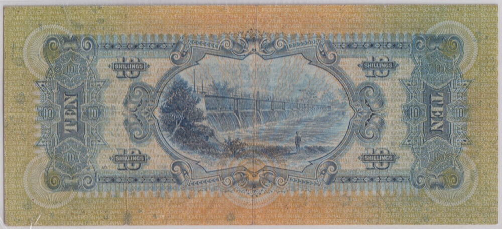 1918 Ten Shilling Cerutty/Collins R3B PCGS VF25