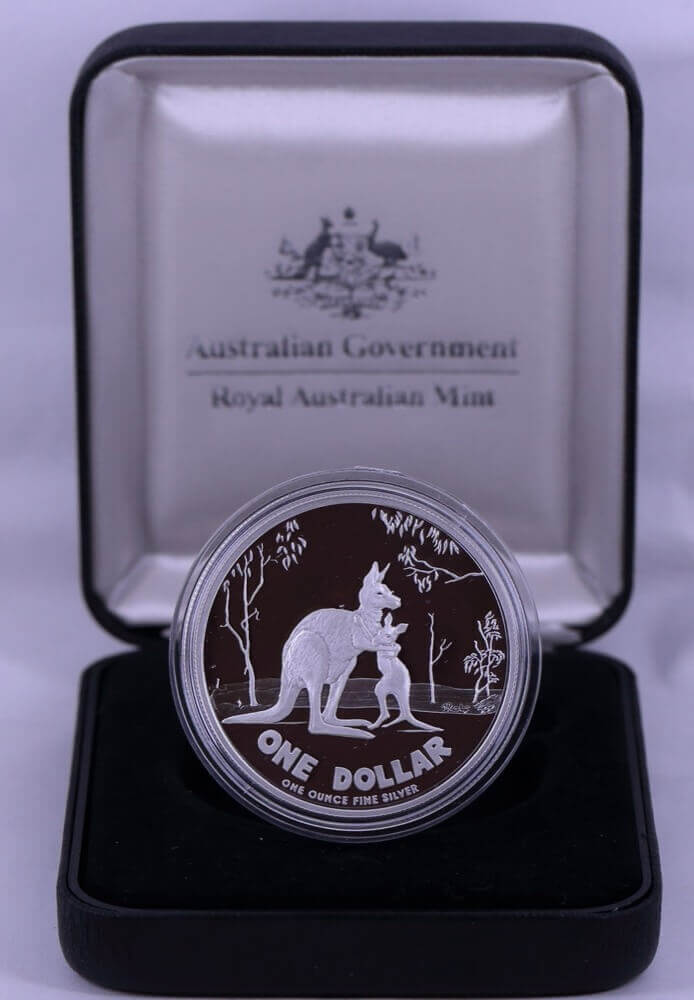 2007 Silver 1 Dollar Proof Coin Kangaroo Artist Series Rolf Harris