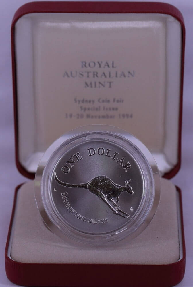 1994 One Dollar Silver Kangaroo Unc Coin Fair 1994 Flying Joey