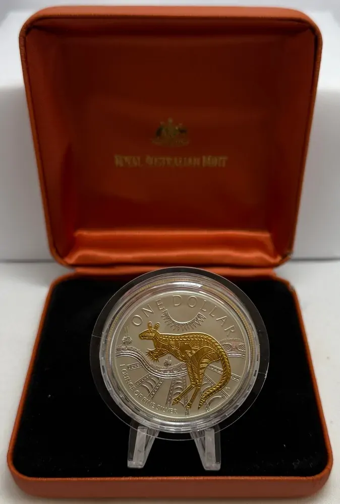 2003 Silver 1 Dollar Uncirculated Kangaroo Gold Plated Jirrah-Watty product image