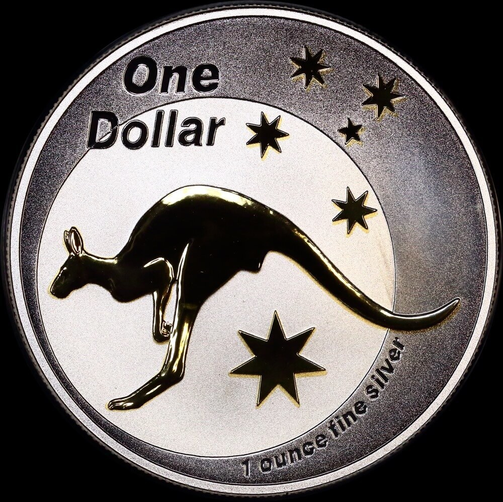2005 One Dollar Silver Kangaroo Gold Plated Spirit of Australia product image