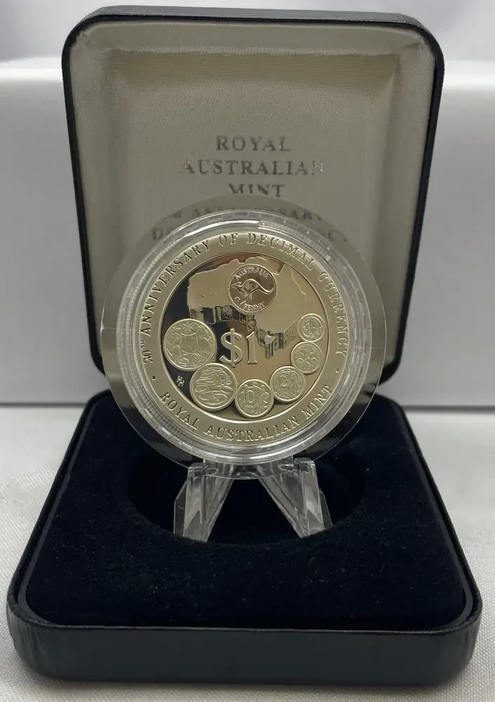1996 1 Dollar Silver Proof Ballot Issue 30th Anniversary Of Decimal Currency