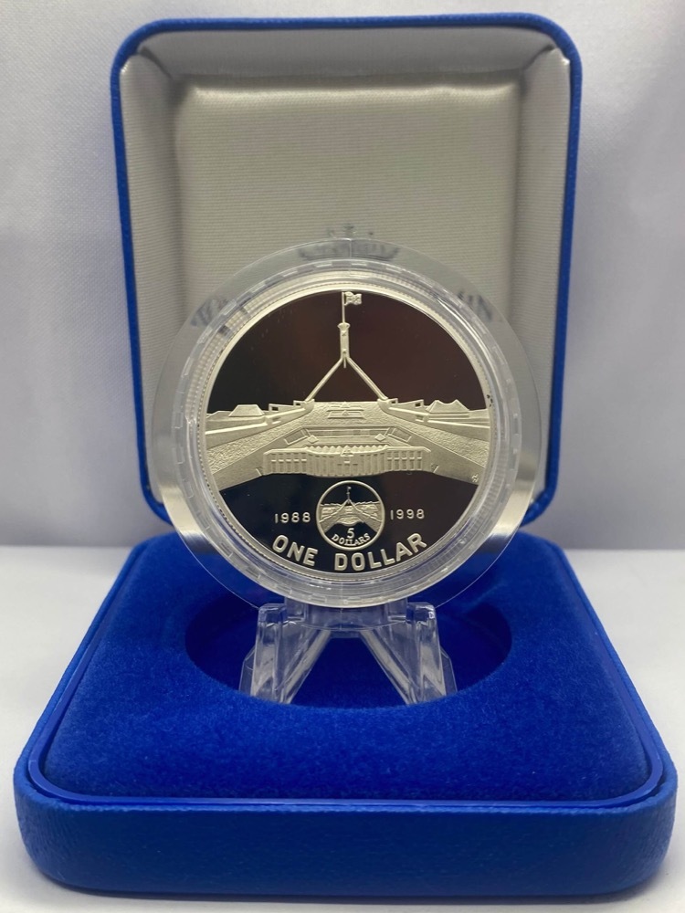 1998 Silver 1 Dollar Proof Coin Ballot Issue New Parliament House