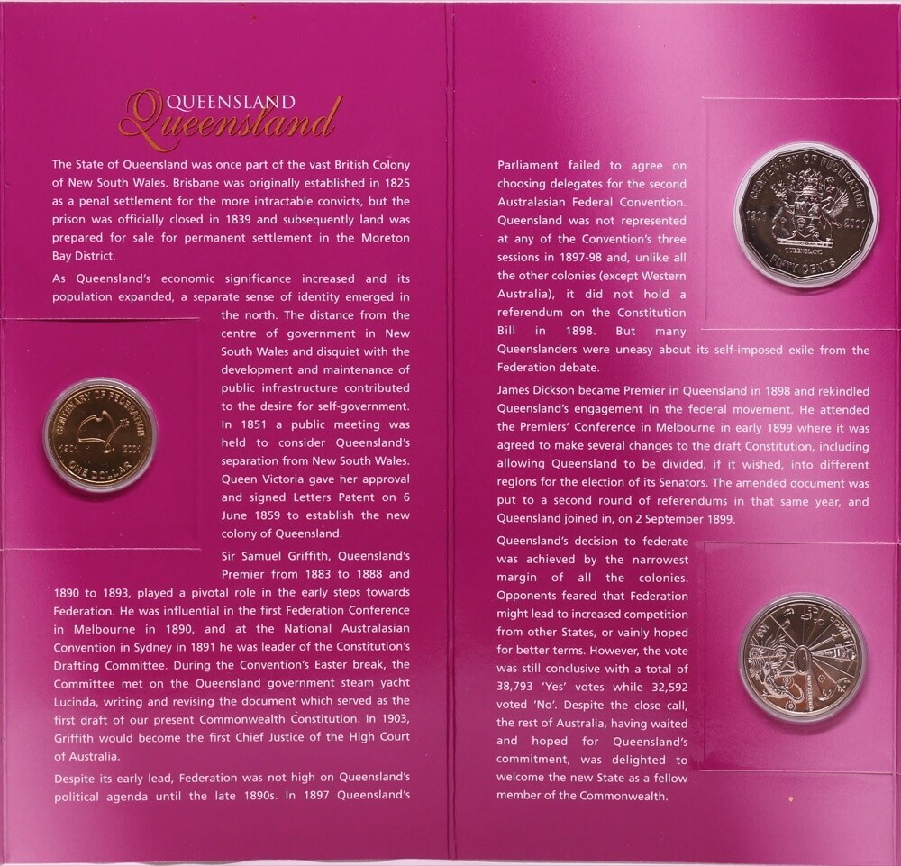 2001 Federation Three Coin Uncirculated Set Queensland