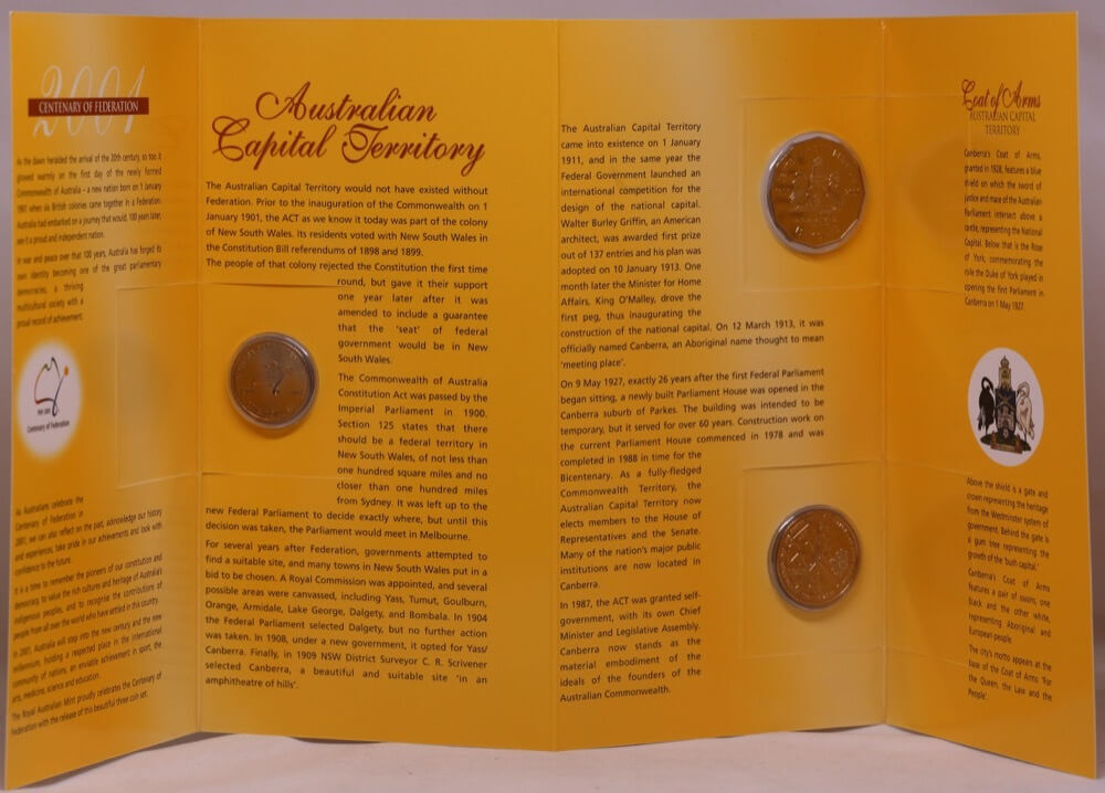 2001 Federation Three Coin Uncirculated Set Australian Capital Territory