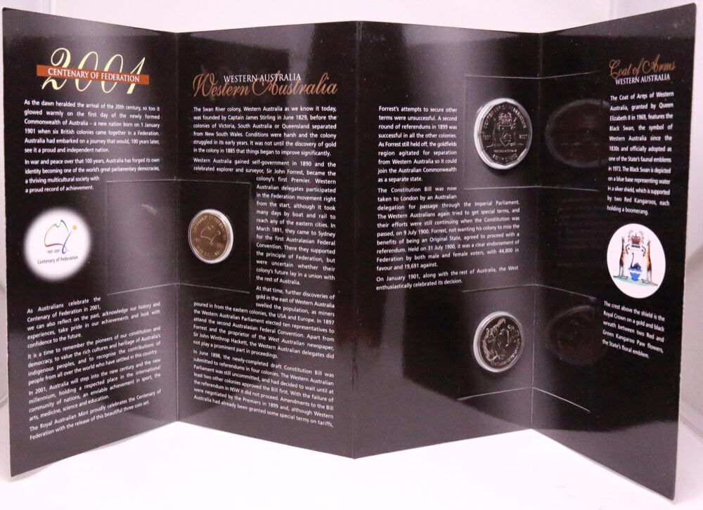 Australia 2001 Federation Three Coin Uncirculated Set Western Australia product image