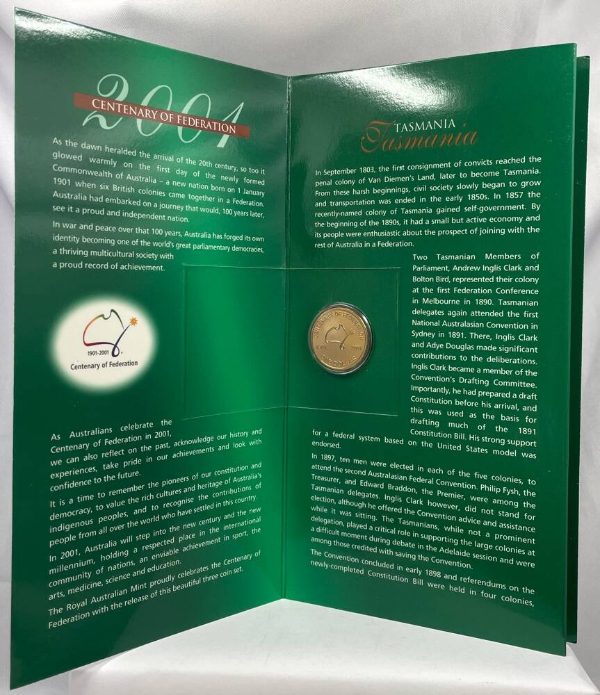 2001 Federation Three Coin Uncirculated Set Tasmania