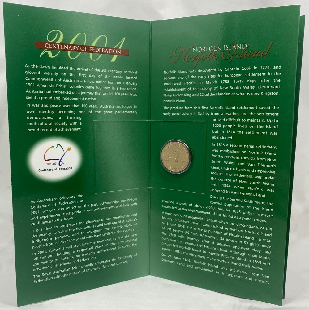 2001 Federation Three Coin Uncirculated Set Norfolk Island