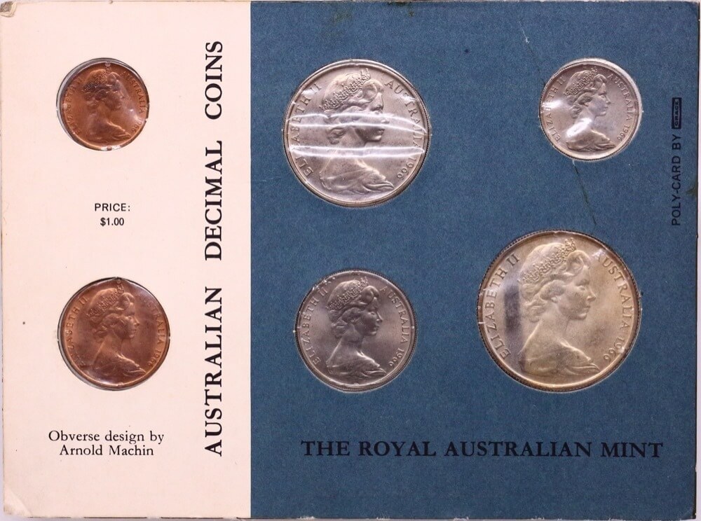 Australia 1966 Uncirculated Mint Coin Set Canberra Card