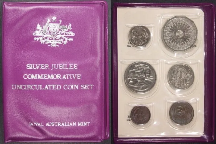 Australia 1977 Uncirculated Mint Coin Set QEII Silver Jubilee